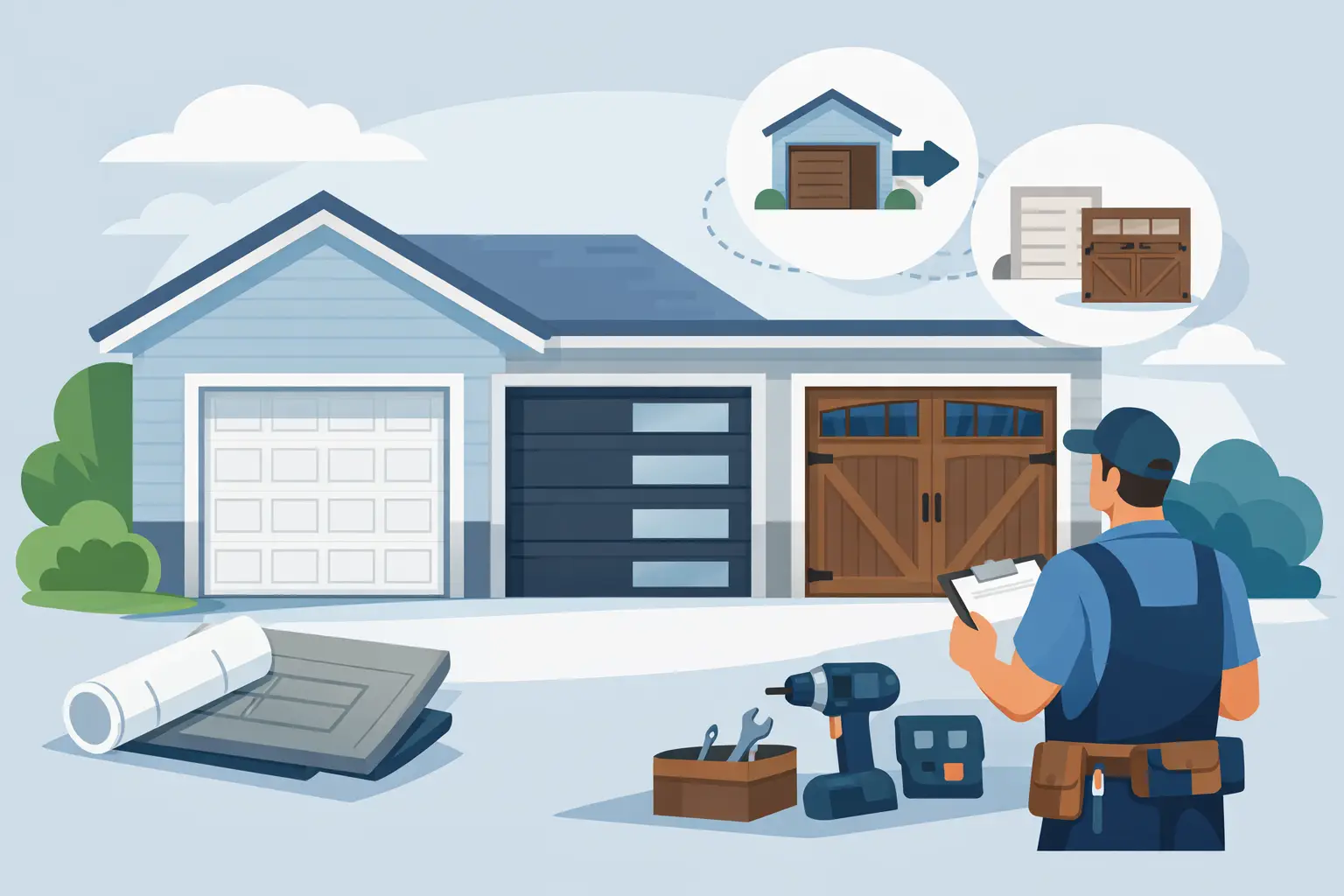 Read more about the article Residential Garage Door Replacement Options